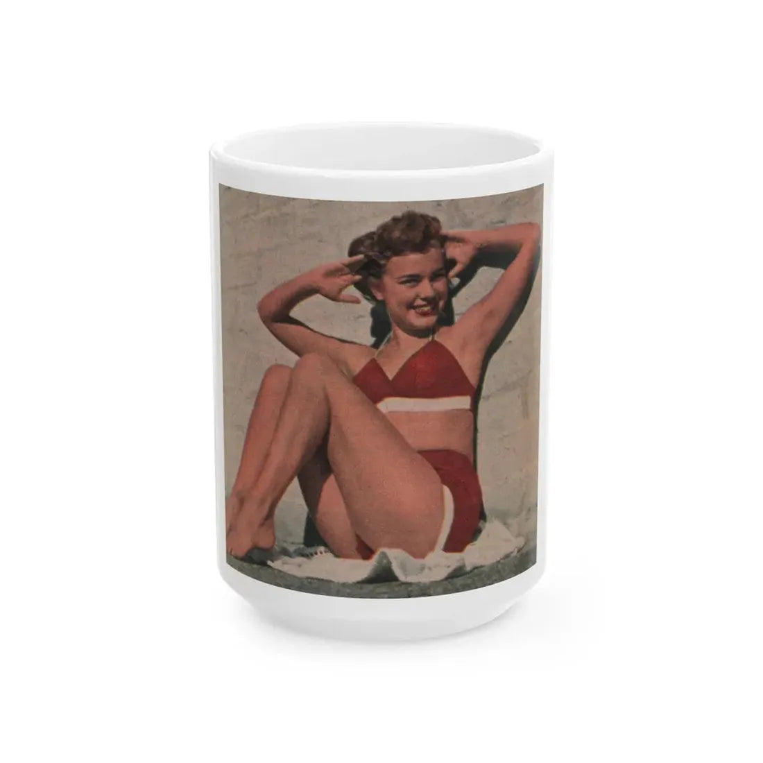 Terry Moore #517 - 4x4 Magazine Page Photo Clipping (Vintage Female Icon) White Coffee Mug 15oz - Go Mug Yourself