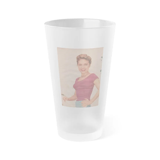 Terry Moore #519 - Magazine Page Photo (Vintage Female Icon) Frosted Pint Glass 16oz-16oz-Frosted-Go Mug Yourself