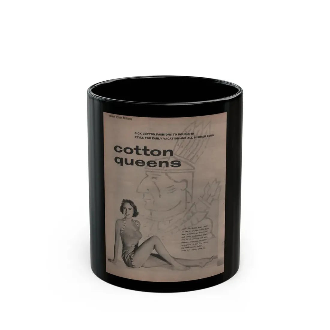 Terry Moore #522 - 8x11 Magazine Page Photo (Vintage Female Icon) Black Coffee Mug 11oz - Go Mug Yourself