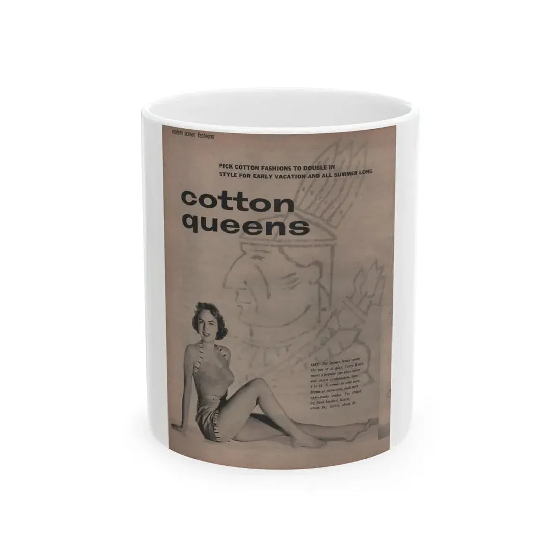 Terry Moore #522 - 8x11 Magazine Page Photo (Vintage Female Icon) White Coffee Mug 11oz - Go Mug Yourself
