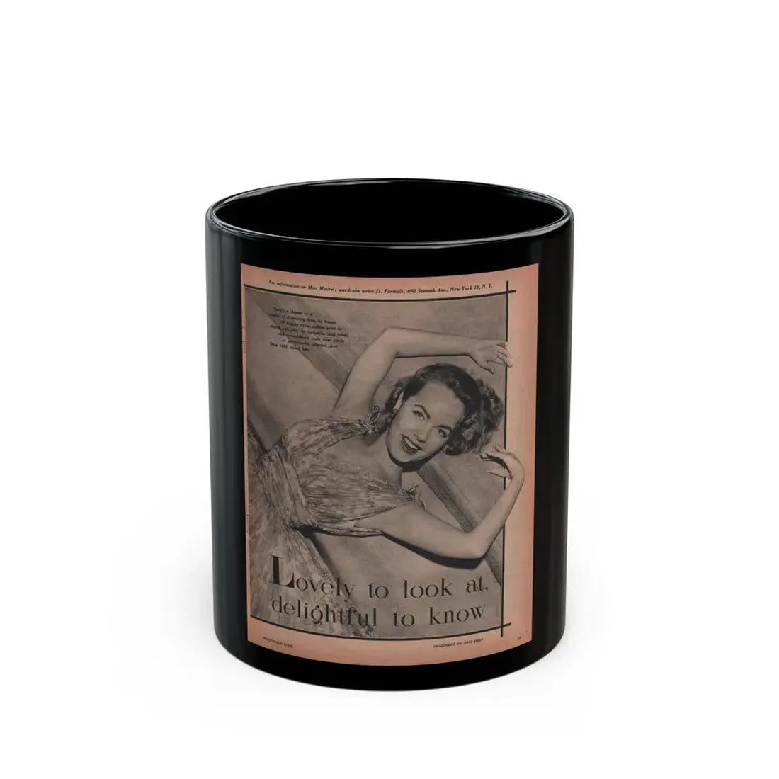 Terry Moore #523 - 8x11 Magazine Photo Page Clipping (Vintage Female Icon) Black Coffee Mug 11oz - Go Mug Yourself