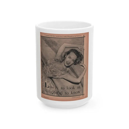 Terry Moore #523 - 8x11 Magazine Photo Page Clipping (Vintage Female Icon) White Coffee Mug 15oz - Go Mug Yourself