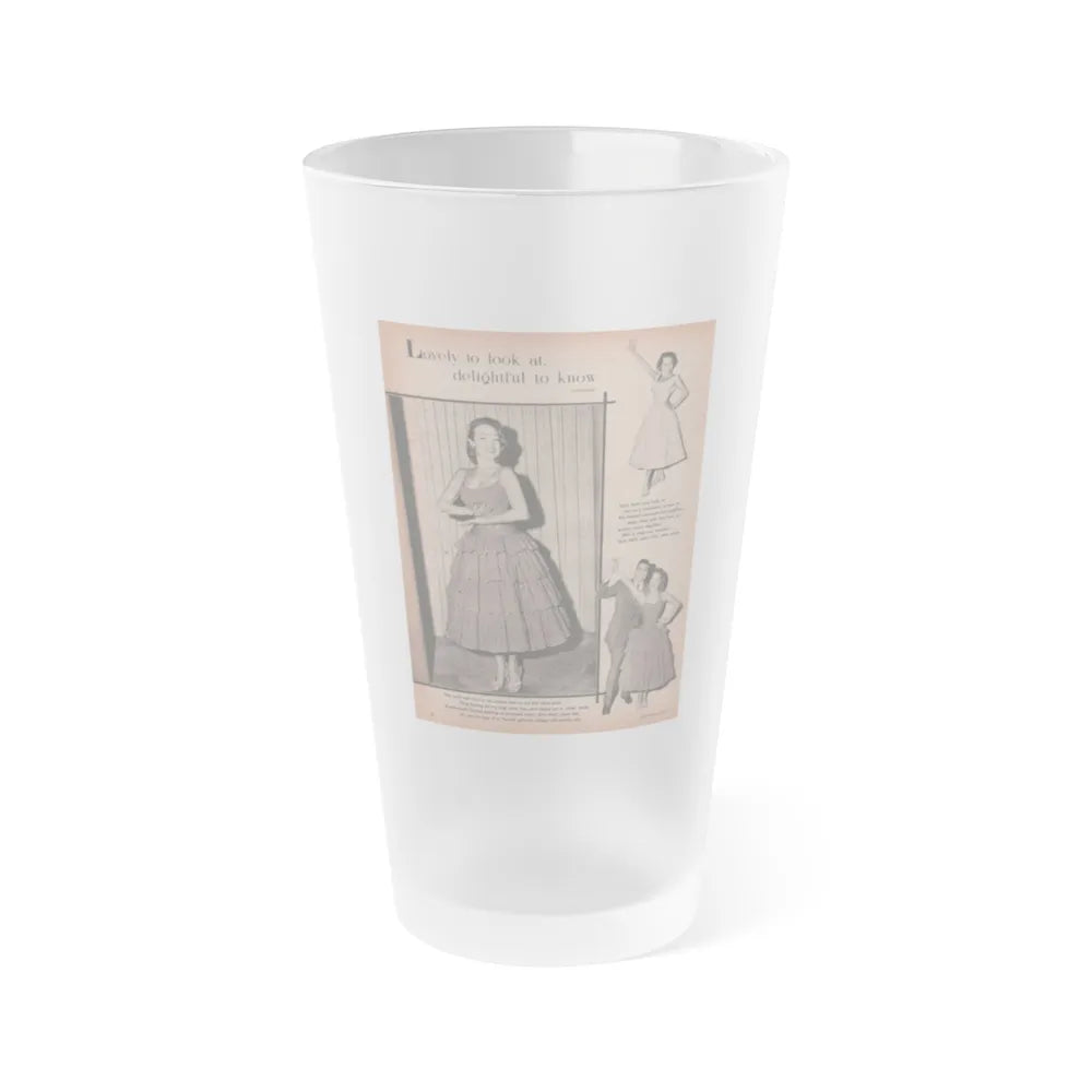 Terry Moore #524 - 8x11 Magazine Page Photos (Vintage Female Icon) Frosted Pint Glass 16oz-16oz-Frosted-Go Mug Yourself