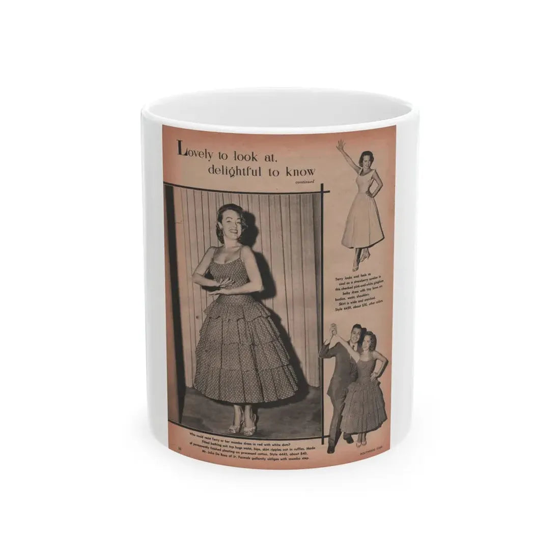 Terry Moore #524 - 8x11 Magazine Page Photos (Vintage Female Icon) White Coffee Mug 11oz - Go Mug Yourself