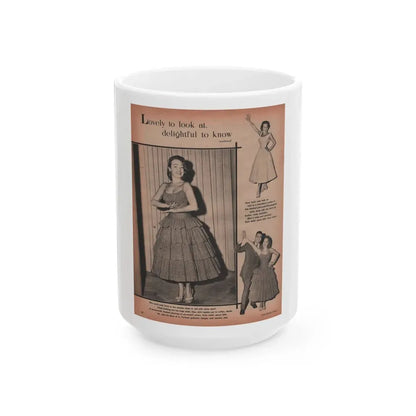 Terry Moore #524 - 8x11 Magazine Page Photos (Vintage Female Icon) White Coffee Mug 15oz - Go Mug Yourself