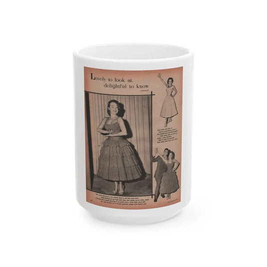 Terry Moore #524 - 8x11 Magazine Page Photos (Vintage Female Icon) White Coffee Mug 15oz - Go Mug Yourself