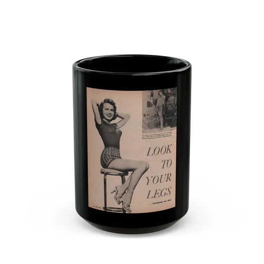 Terry Moore #525 - 8x11 Magazine Page Photo (Vintage Female Icon) Black Coffee Mug 15oz - Go Mug Yourself