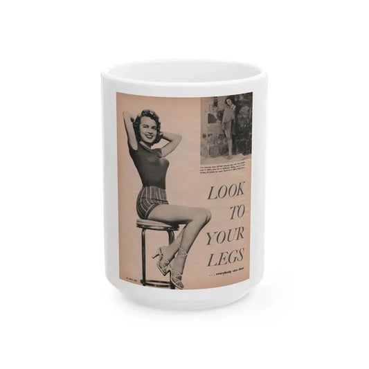 Terry Moore #525 - 8x11 Magazine Page Photo (Vintage Female Icon) White Coffee Mug 15oz - Go Mug Yourself