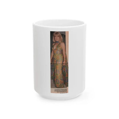 Terry Moore #526 - 3x9.75 Magazine Page Photo Clipping (Vintage Female Icon) White Coffee Mug 15oz - Go Mug Yourself