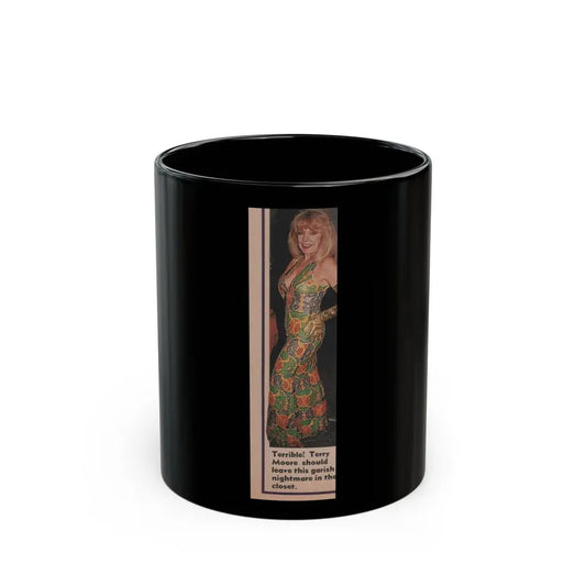 Terry Moore #527 - 1.5x5 Magazine Page Photo Clipping (Vintage Female Icon) Black Coffee Mug 11oz - Go Mug Yourself