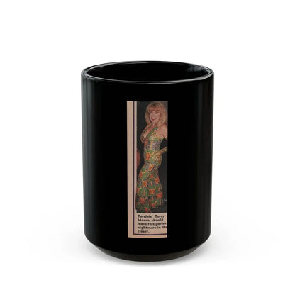 Terry Moore #527 - 1.5x5 Magazine Page Photo Clipping (Vintage Female Icon) Black Coffee Mug 15oz - Go Mug Yourself