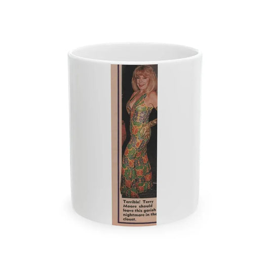 Terry Moore #527 - 1.5x5 Magazine Page Photo Clipping (Vintage Female Icon) White Coffee Mug 11oz - Go Mug Yourself