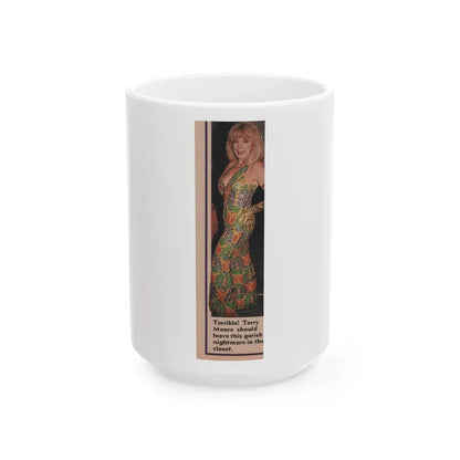 Terry Moore #527 - 1.5x5 Magazine Page Photo Clipping (Vintage Female Icon) White Coffee Mug 15oz - Go Mug Yourself