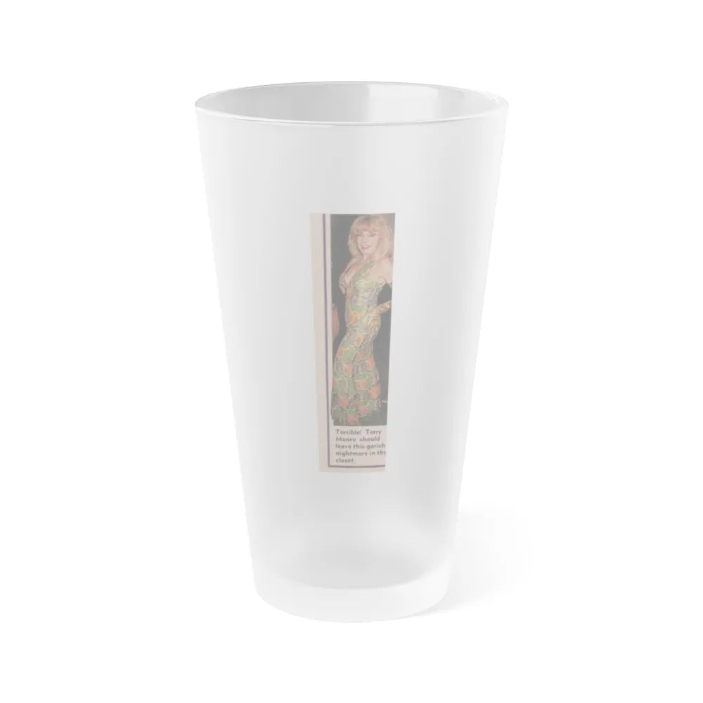 Terry Moore #527 - 1.5x5 Magazine Page Photo Clipping (Vintage Female Icon) Frosted Pint Glass 16oz-16oz-Frosted-Go Mug Yourself