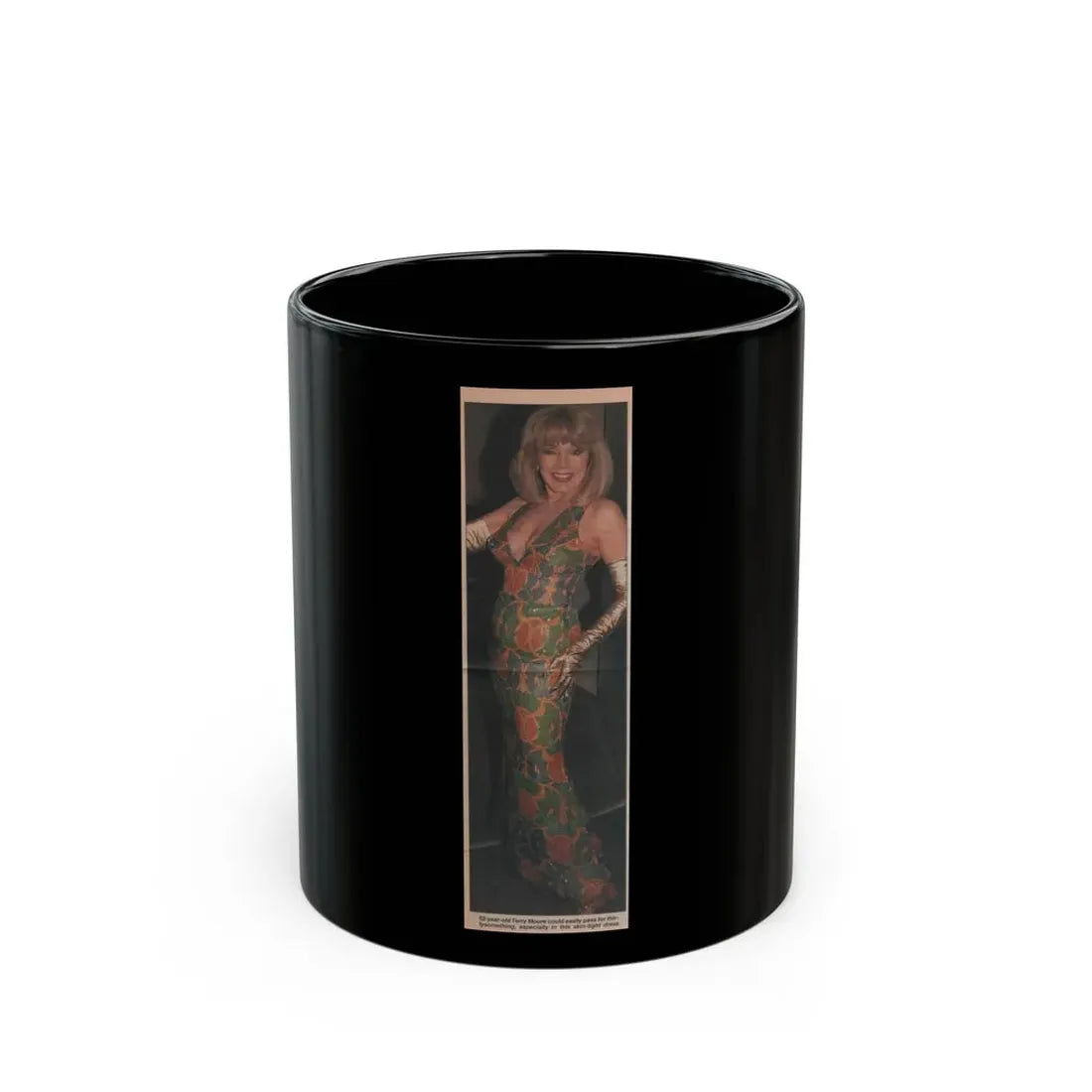 Terry Moore #528 - 3x11 Magazine Page Photo Clipping (Vintage Female Icon) Black Coffee Mug 11oz - Go Mug Yourself