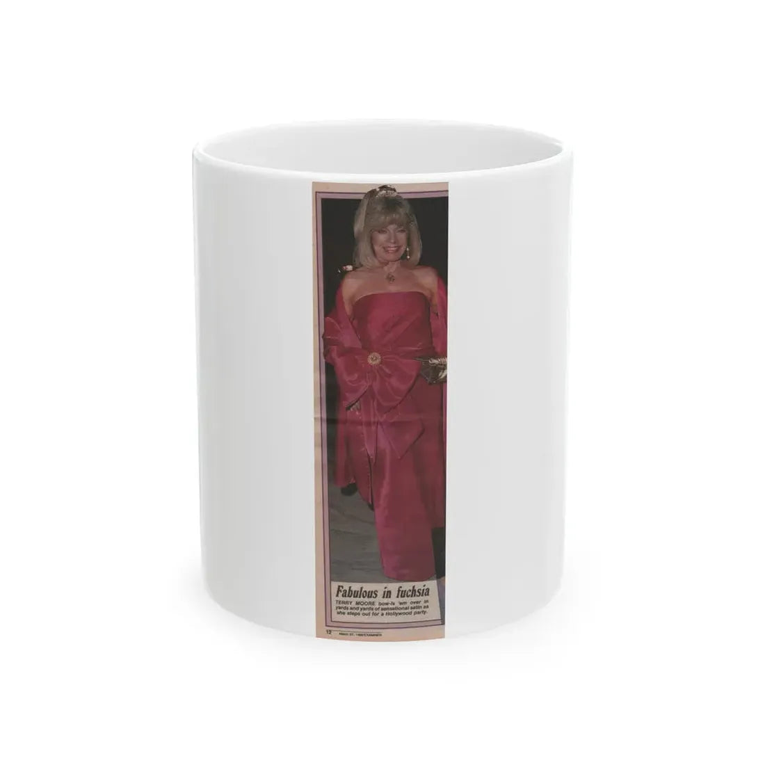 Terry Moore #529 - 3.25x11 Magazine Page Photo Clipping (Vintage Female Icon) White Coffee Mug 11oz - Go Mug Yourself