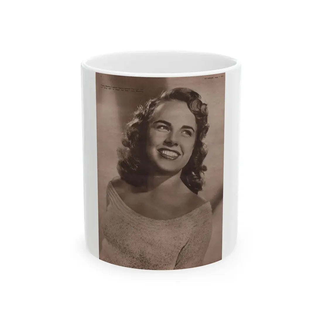 Terry Moore #530 - 8x11.5 Picturegoer Magazine Page Photo from 8-13-49 (Vintage Female Icon) White Coffee Mug 11oz - Go Mug Yourself