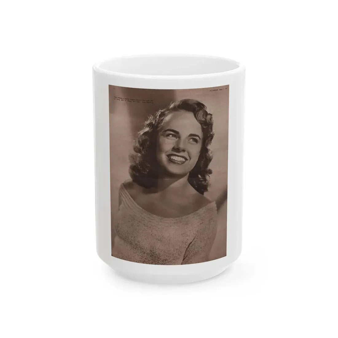Terry Moore #530 - 8x11.5 Picturegoer Magazine Page Photo from 8-13-49 (Vintage Female Icon) White Coffee Mug 15oz - Go Mug Yourself