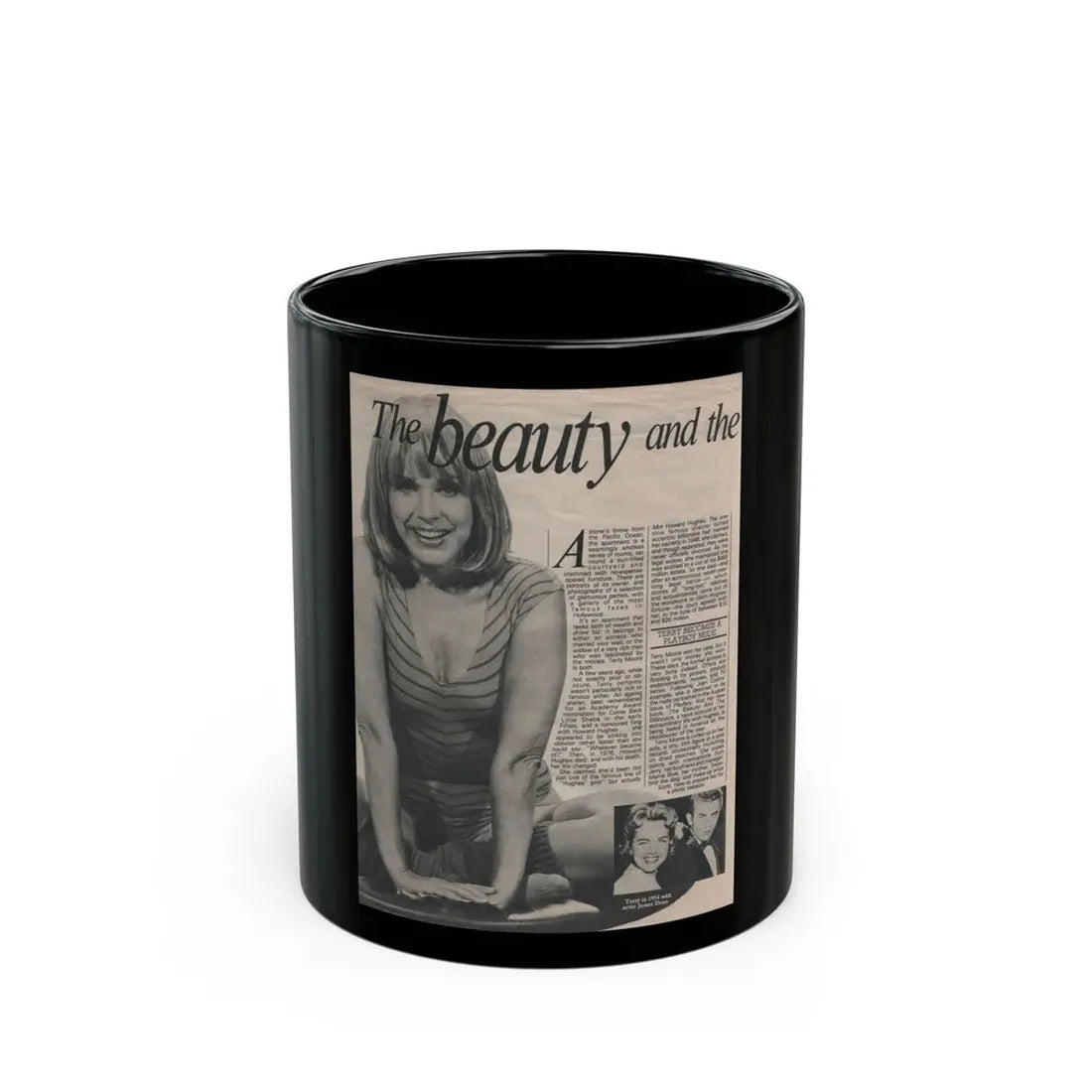 Terry Moore #531 - Magazine Page Photo & Article (Vintage Female Icon) Black Coffee Mug 11oz - Go Mug Yourself