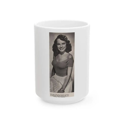 Terry Moore #532 - 3.5x9 Magazine Page Photo Clipping (Vintage Female Icon) White Coffee Mug 15oz - Go Mug Yourself