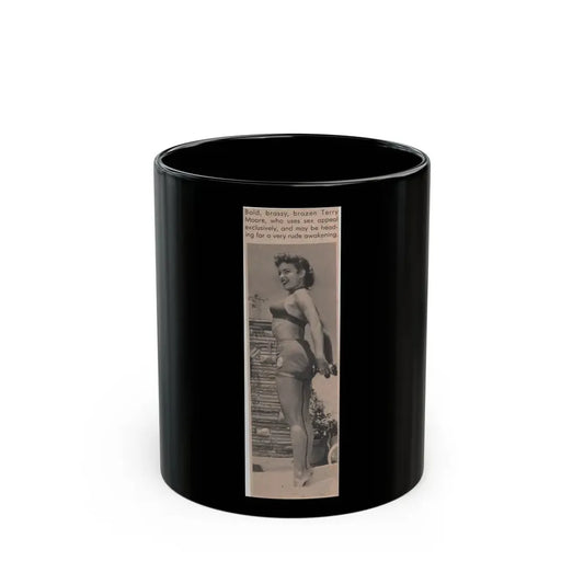 Terry Moore #534 - 1.75x5.75 Magazine Page Photo Clipping (Vintage Female Icon) Black Coffee Mug 11oz - Go Mug Yourself