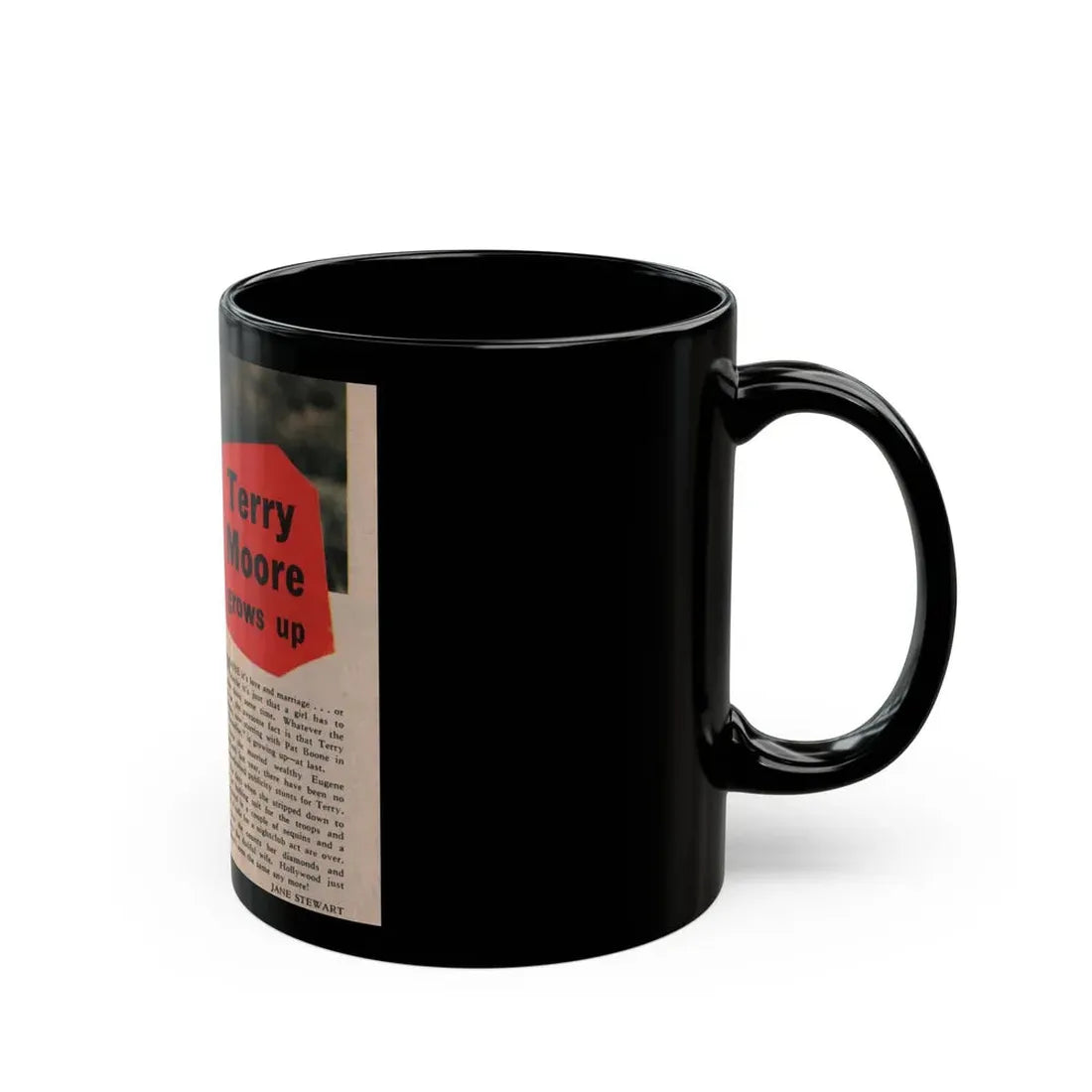 Terry Moore #535 - 5x6 Magazine Page Photo Clipping (Vintage Female Icon) Black Coffee Mug - Go Mug Yourself