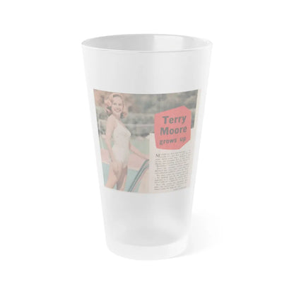 Terry Moore #535 - 5x6 Magazine Page Photo Clipping (Vintage Female Icon) Frosted Pint Glass 16oz-16oz-Frosted-Go Mug Yourself