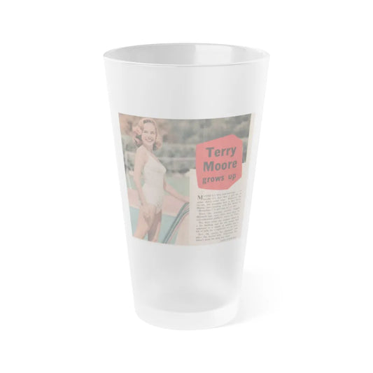 Terry Moore #535 - 5x6 Magazine Page Photo Clipping (Vintage Female Icon) Frosted Pint Glass 16oz-16oz-Frosted-Go Mug Yourself