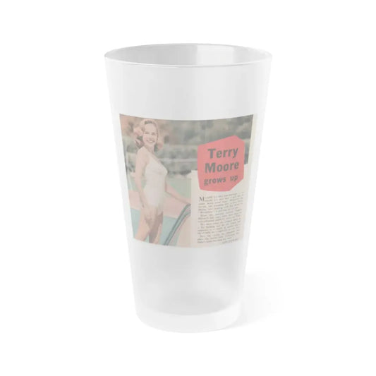 Terry Moore #535 - 5x6 Magazine Page Photo Clipping (Vintage Female Icon) Frosted Pint Glass 16oz 16oz Frosted - Go Mug Yourself