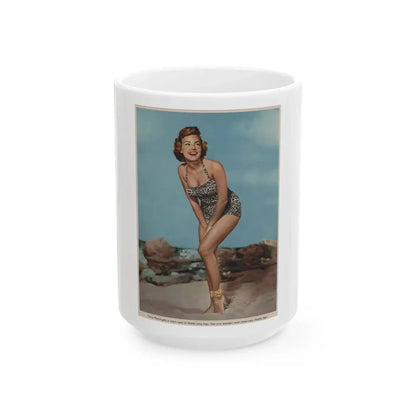 Terry Moore #536 - 6x8 Magazine Page Photo Clipping (Vintage Female Icon) White Coffee Mug 15oz - Go Mug Yourself