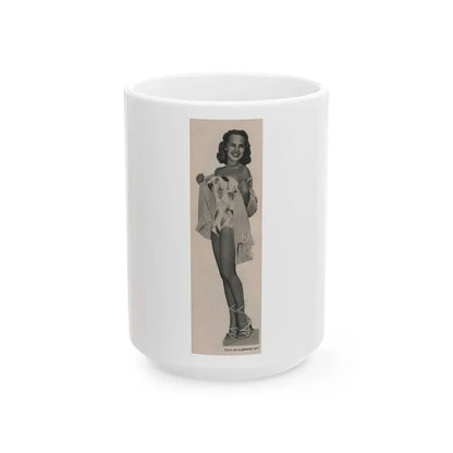 Terry Moore #537 - 63.4x9.5 Magazine Page Photo Clipping (Vintage Female Icon) White Coffee Mug 15oz - Go Mug Yourself