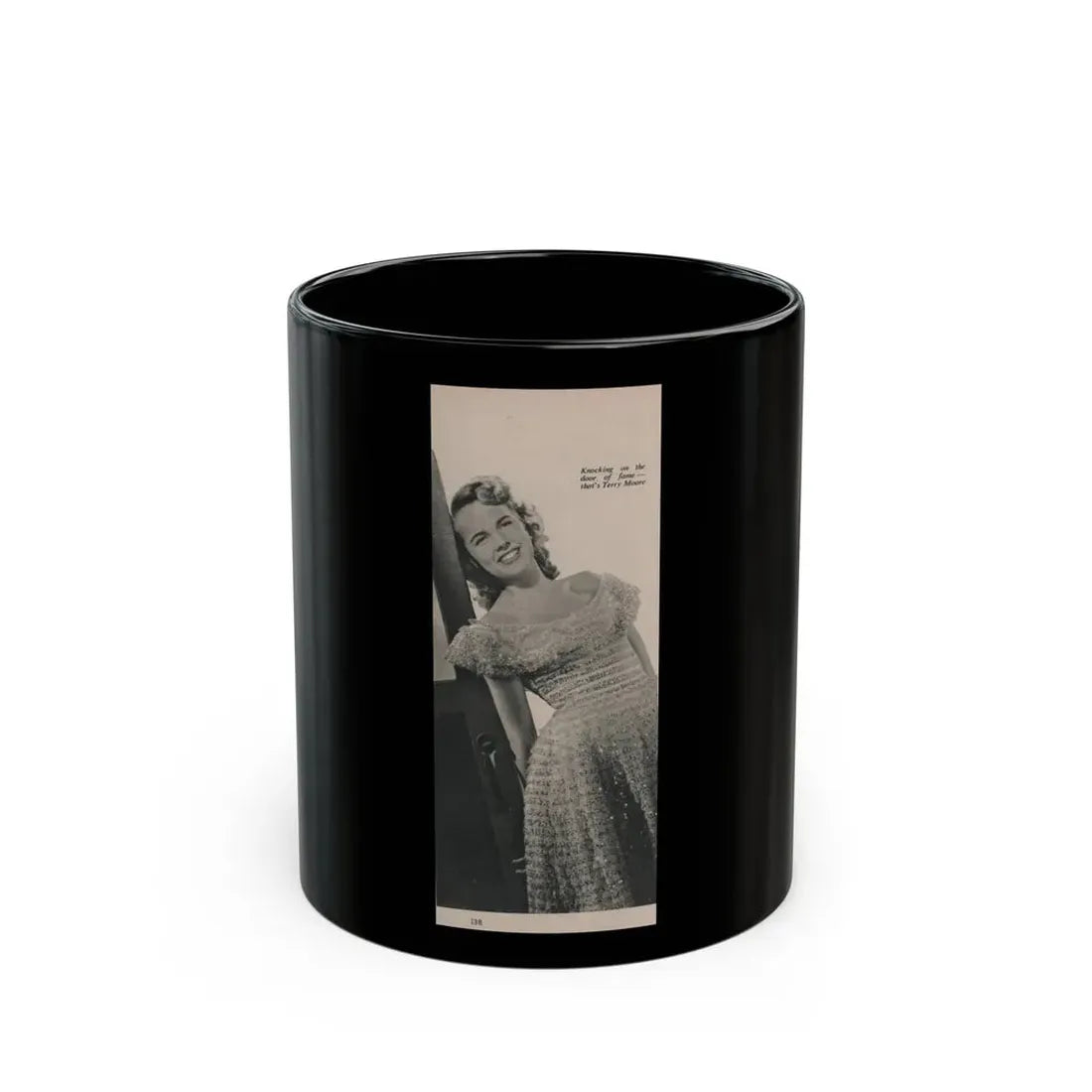 Terry Moore #538 - 63.4x9.5 Magazine Page Photo Clipping (Vintage Female Icon) Black Coffee Mug 11oz - Go Mug Yourself
