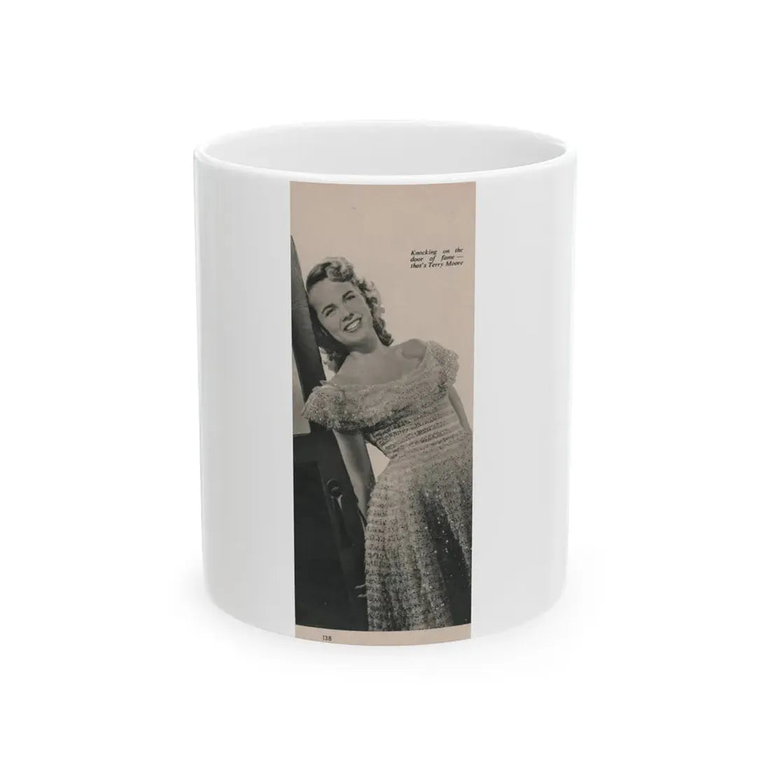 Terry Moore #538 - 63.4x9.5 Magazine Page Photo Clipping (Vintage Female Icon) White Coffee Mug 11oz - Go Mug Yourself