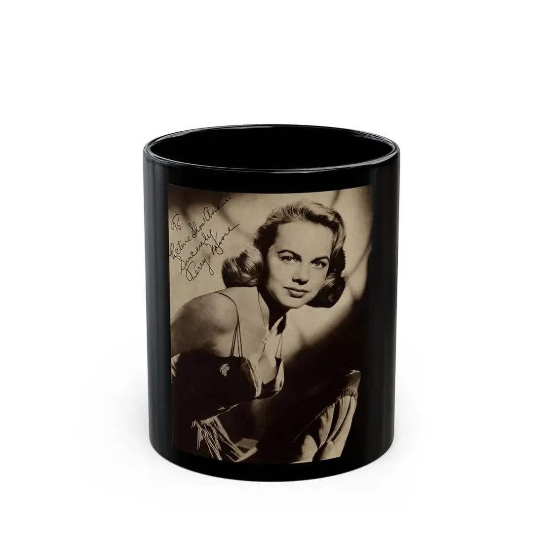 Terry Moore #540 - Magazine Page Photo (Vintage Female Icon) Black Coffee Mug 11oz - Go Mug Yourself