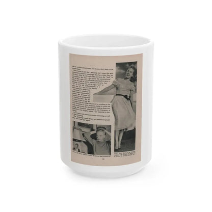 Terry Moore #542 - 7x9.5 Magazine Page Photo Clipping (Vintage Female Icon) White Coffee Mug 15oz - Go Mug Yourself