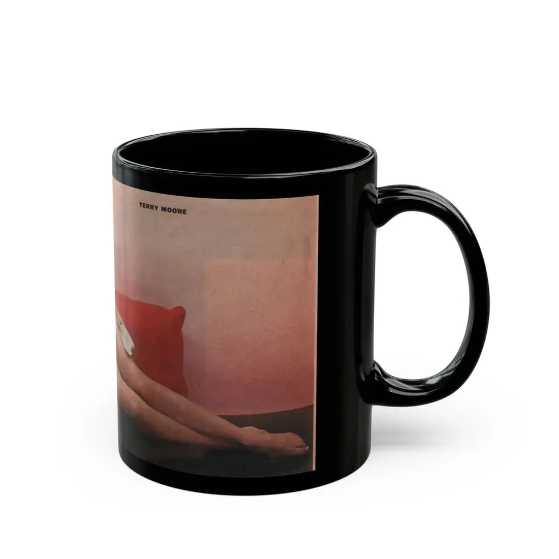 Terry Moore #556 - 7.75x3.75 Magazine Page Photo Clipping (Vintage Female Icon) Black Coffee Mug - Go Mug Yourself