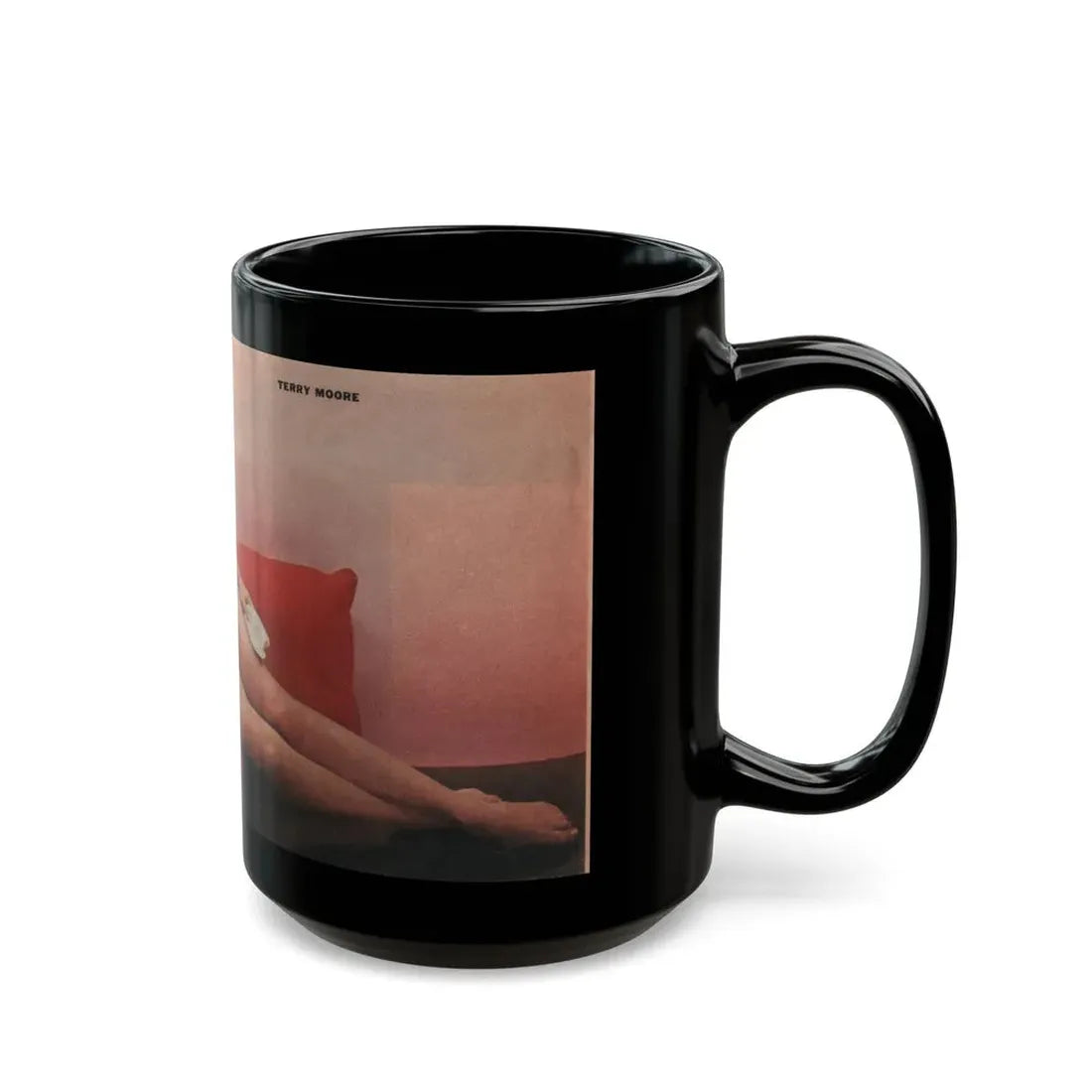 Terry Moore #556 - 7.75x3.75 Magazine Page Photo Clipping (Vintage Female Icon) Black Coffee Mug - Go Mug Yourself