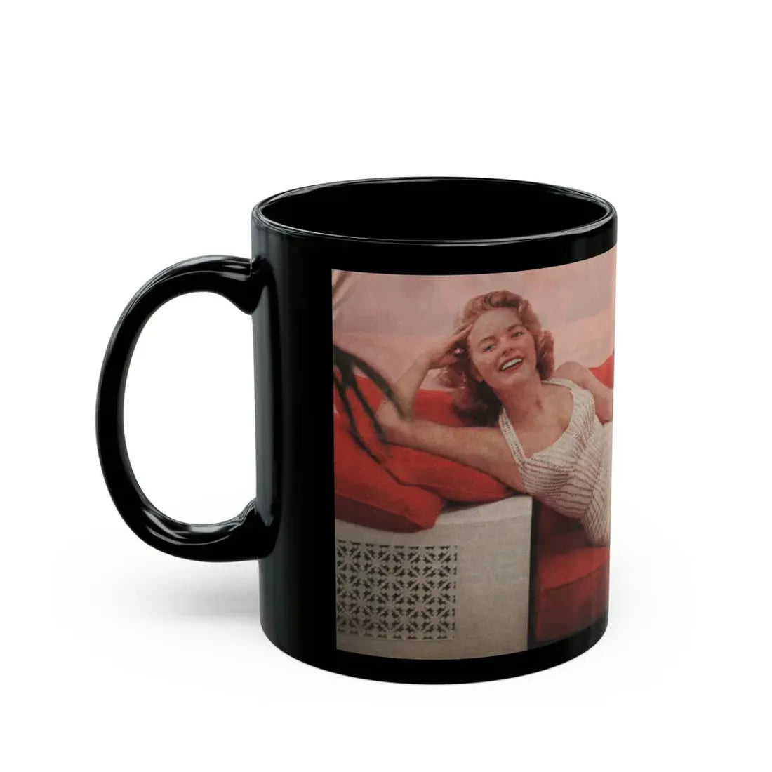 Terry Moore #556 - 7.75x3.75 Magazine Page Photo Clipping (Vintage Female Icon) Black Coffee Mug - Go Mug Yourself