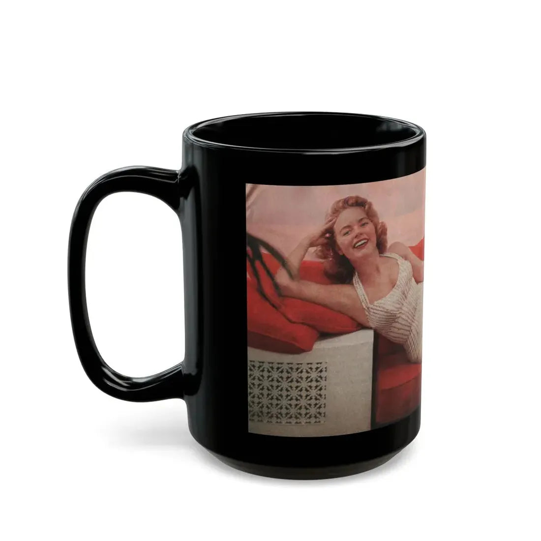 Terry Moore #556 - 7.75x3.75 Magazine Page Photo Clipping (Vintage Female Icon) Black Coffee Mug - Go Mug Yourself