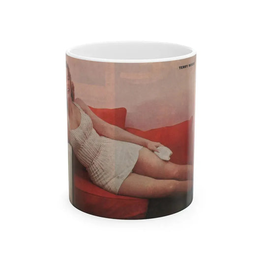 Terry Moore #556 - 7.75x3.75 Magazine Page Photo Clipping (Vintage Female Icon) White Coffee Mug 11oz - Go Mug Yourself