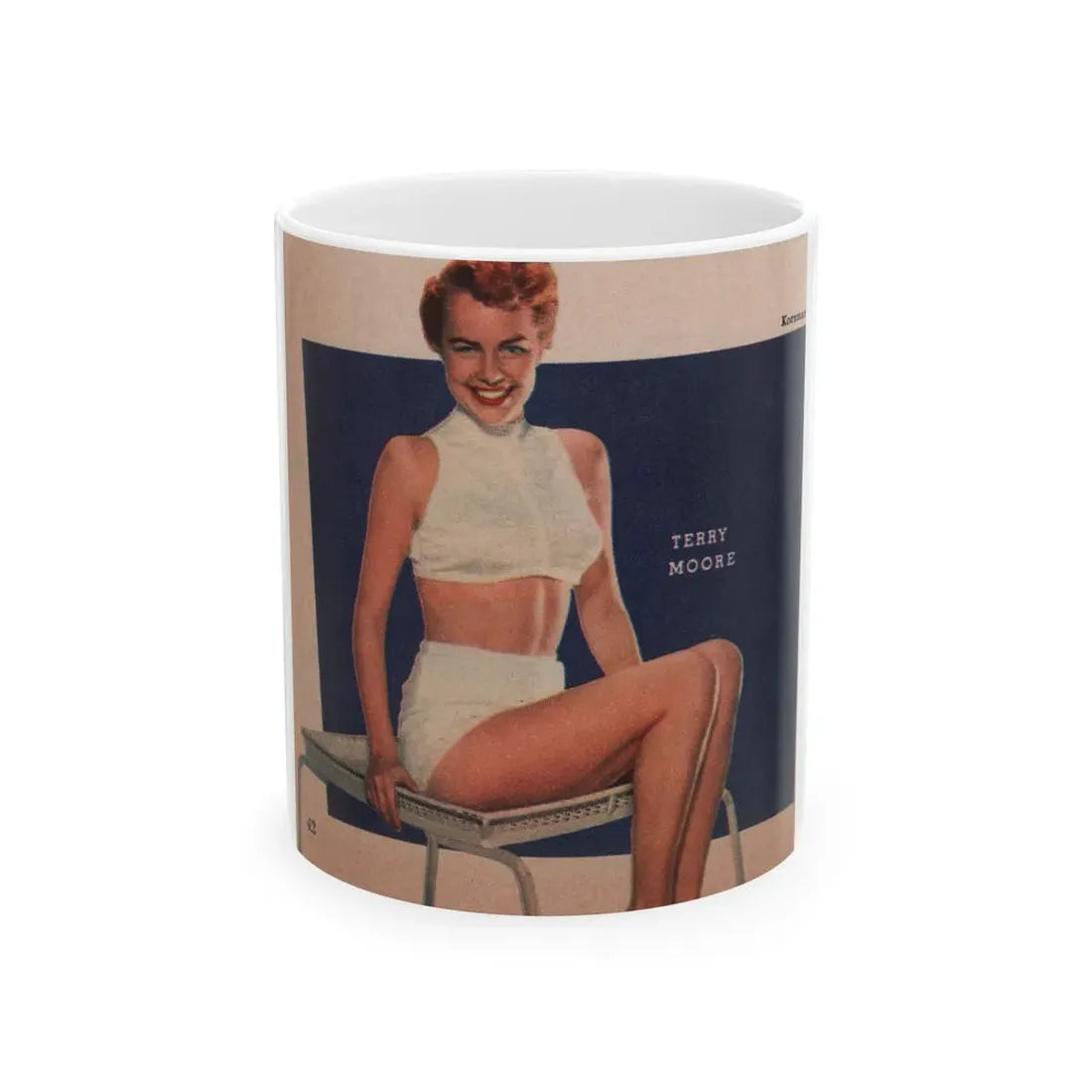 Terry Moore #557 - Magazine Page Photo Clipping (Vintage Female Icon) White Coffee Mug 11oz - Go Mug Yourself