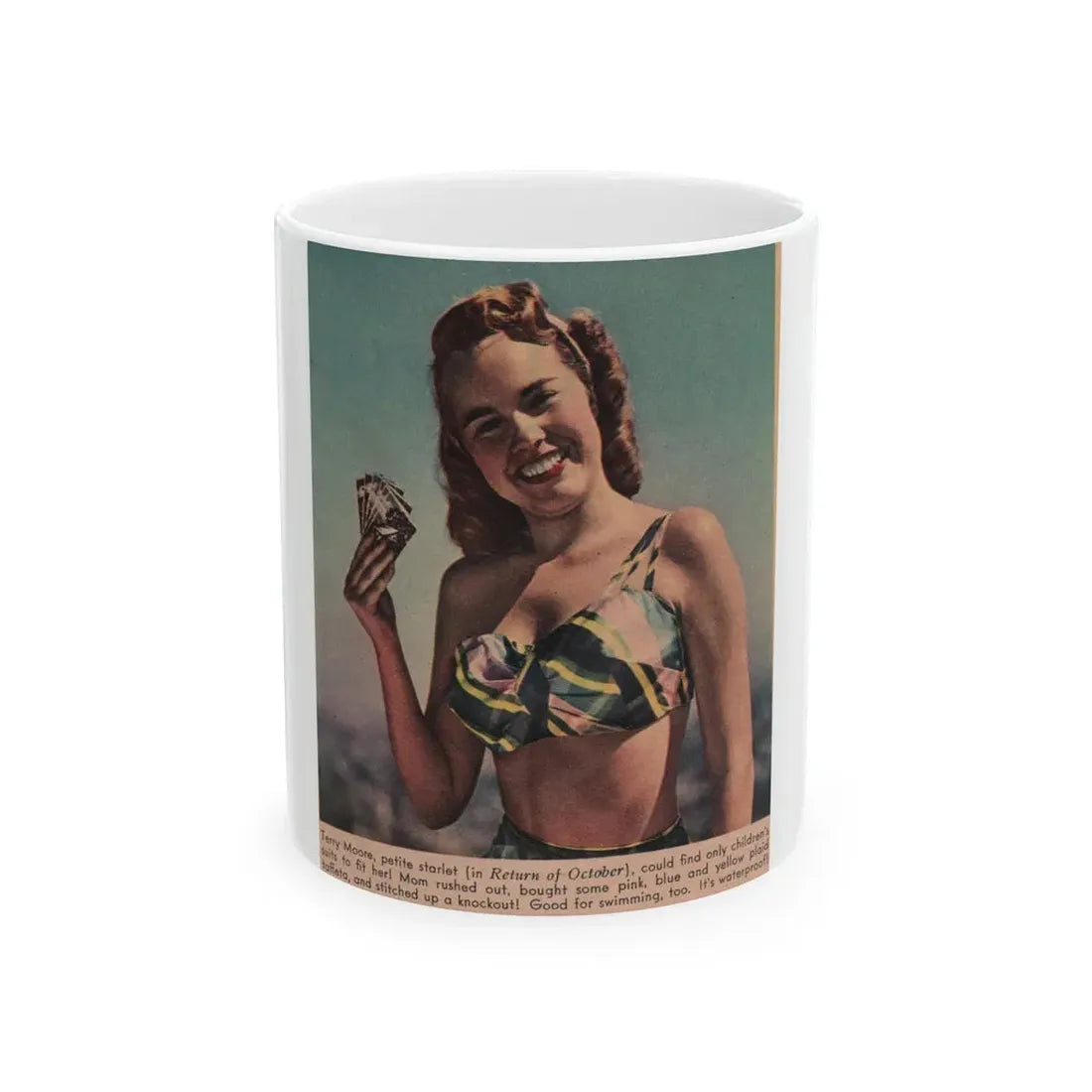Terry Moore #559 - Magazine Page Photo Clipping (Vintage Female Icon) White Coffee Mug 11oz - Go Mug Yourself
