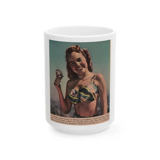Terry Moore #559 - Magazine Page Photo Clipping (Vintage Female Icon) White Coffee Mug 15oz - Go Mug Yourself