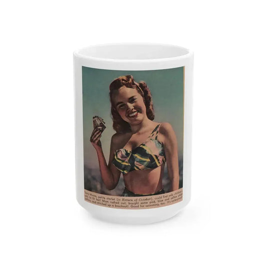 Terry Moore #559 - Magazine Page Photo Clipping (Vintage Female Icon) White Coffee Mug 15oz - Go Mug Yourself