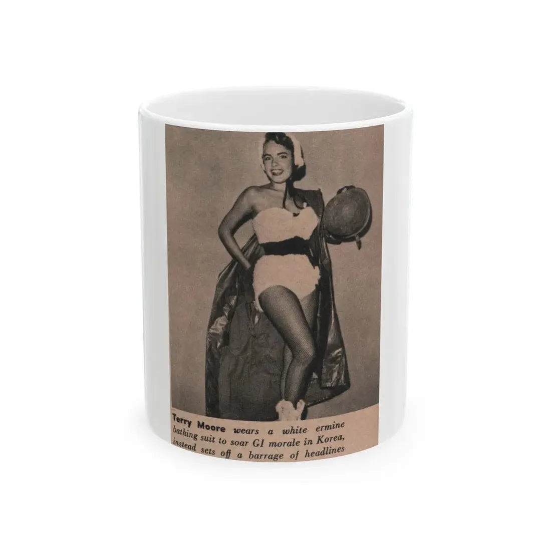 Terry Moore #560 - Magazine Page Photo Clipping (Vintage Female Icon) White Coffee Mug 11oz - Go Mug Yourself