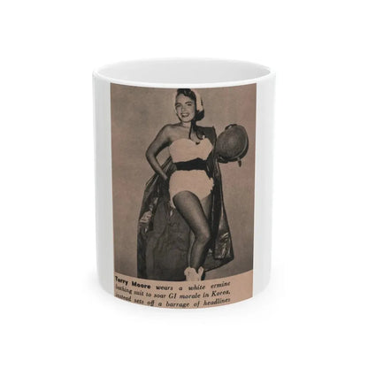Terry Moore #560 - Magazine Page Photo Clipping (Vintage Female Icon) White Coffee Mug 11oz - Go Mug Yourself