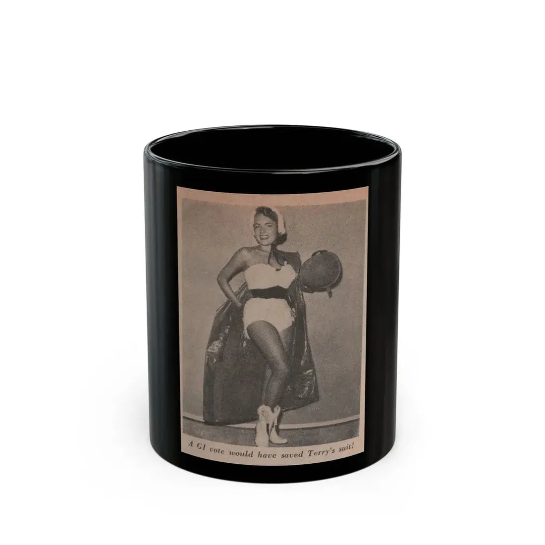 Terry Moore #561 - Magazine Page Photo Clipping (Vintage Female Icon) Black Coffee Mug 11oz - Go Mug Yourself