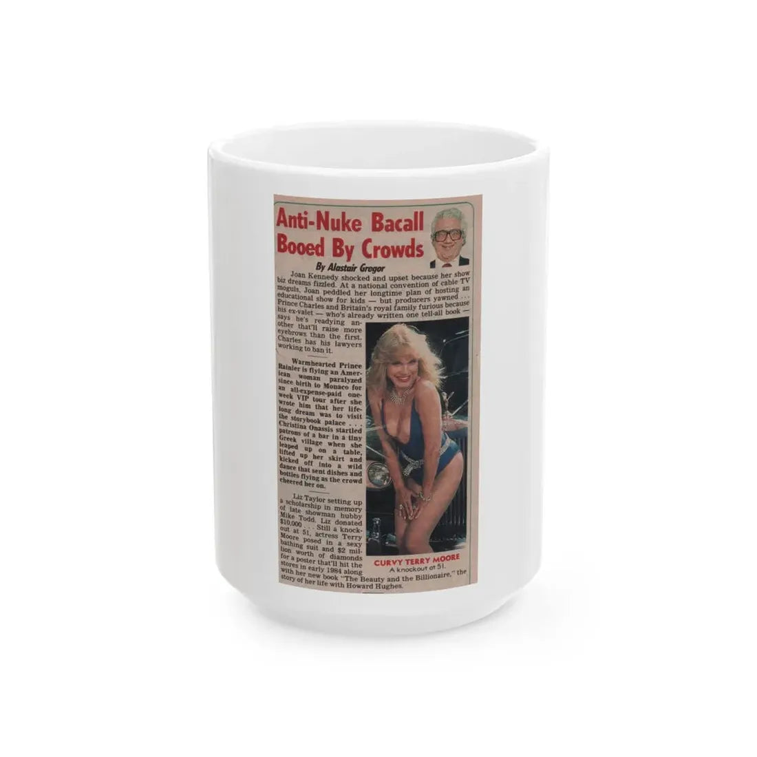 Terry Moore #564 - Magazine Page Clipping Circa 1984 (Vintage Female Icon) White Coffee Mug 15oz - Go Mug Yourself