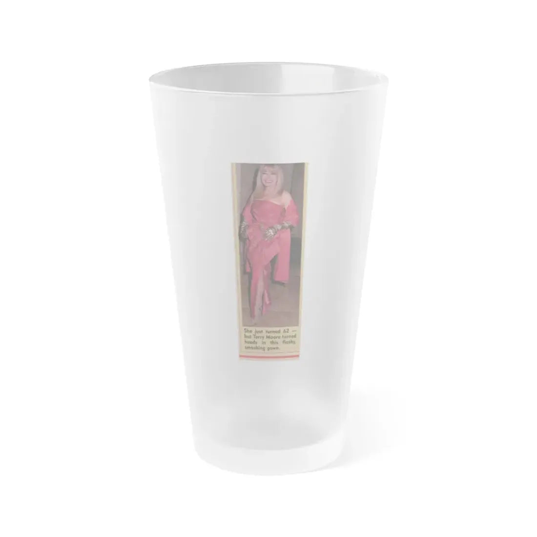 Terry Moore #565 - 1.75x5 Magazine Page Photo Clipping Circa 1980's (Vintage Female Icon) Frosted Pint Glass 16oz 16oz Frosted - Go Mug Yourself