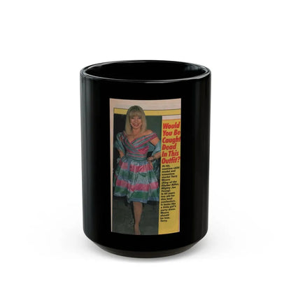 Terry Moore #567 - Magazine Page Photo Clipping Circa 1980's (Vintage Female Icon) Black Coffee Mug 15oz - Go Mug Yourself